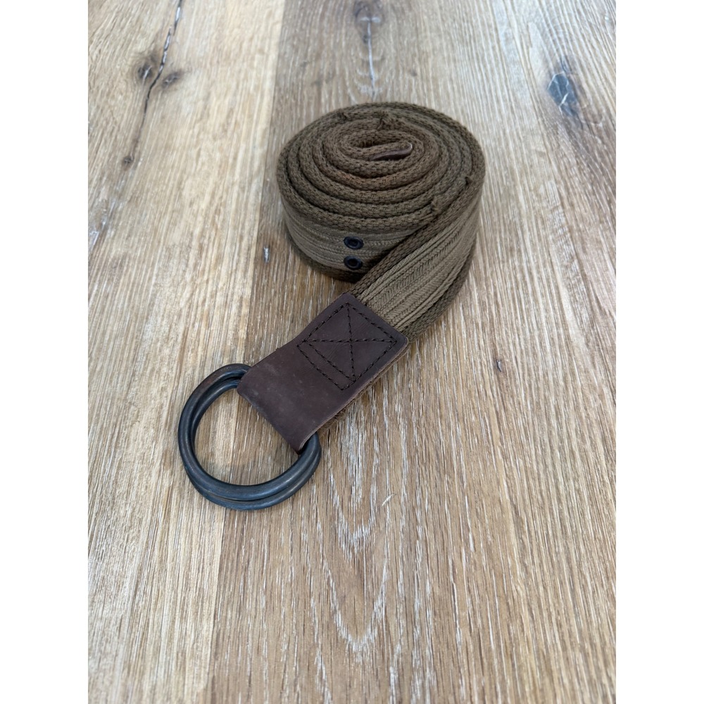 Y2K Abercrombie & Fitch Gorpcore Canvas D-Ring Belt Mens 36 Olive Green Grunge